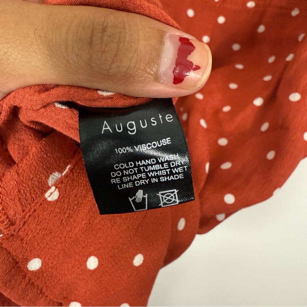 Auguste the label lily day rust orange polka dot mini dress size 4 - Picture 6 of 7